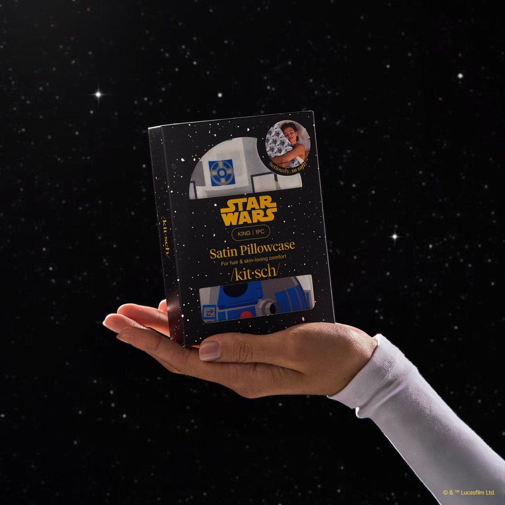 Star Wars™ &amp; Kitsch Satin Pillowcase in R2-D2 &amp; C-3PO 2 Pack - King