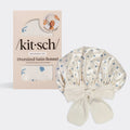 Pearlized Cream &amp; Coastal Blue Print Oversized Satin Bonnet