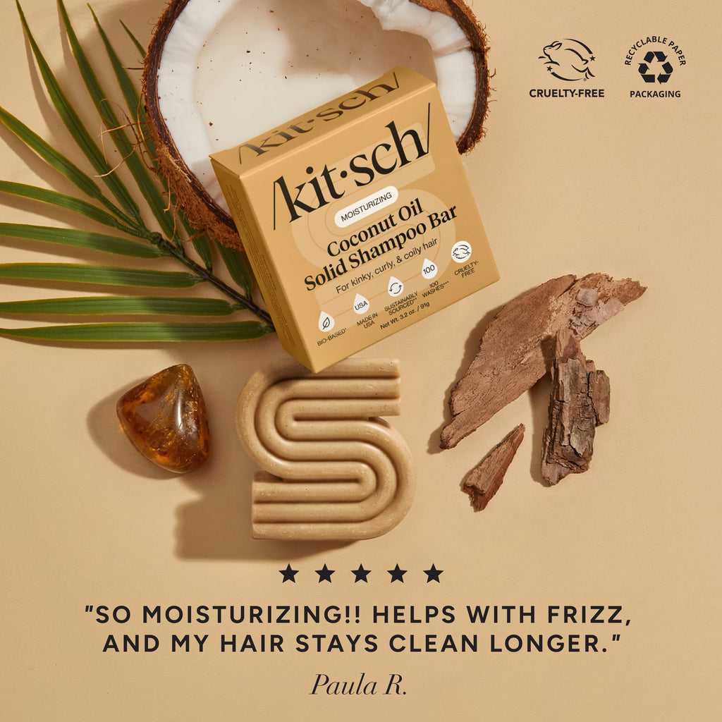 Coconut Oil Shampoo &amp; Conditioner Bar Combo for Dry Damaged Hair