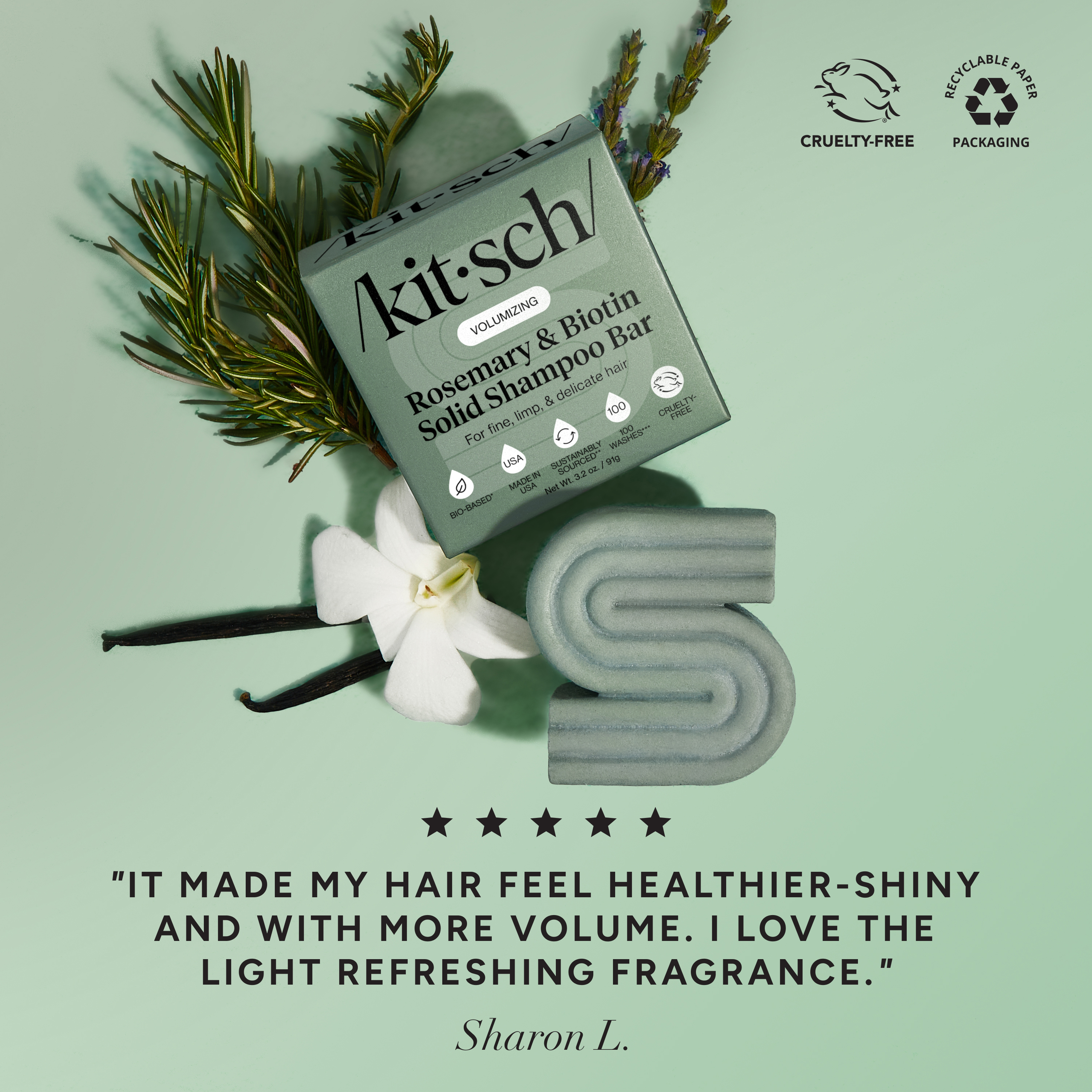 Rosemary &amp; Biotin Volumizing Shampoo &amp; Conditioner Bar Combo