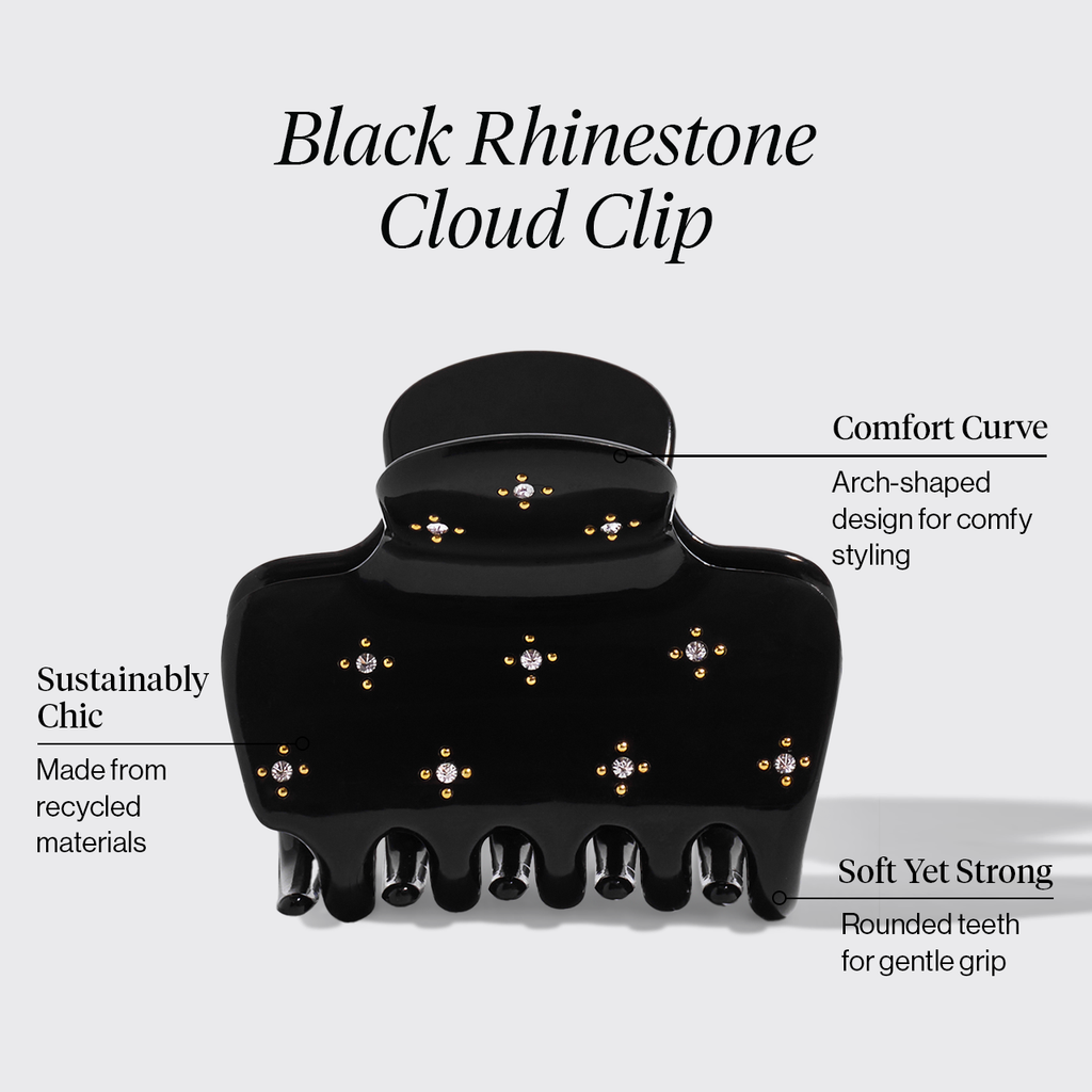 Black Rhinestone Cloud Claw Clip