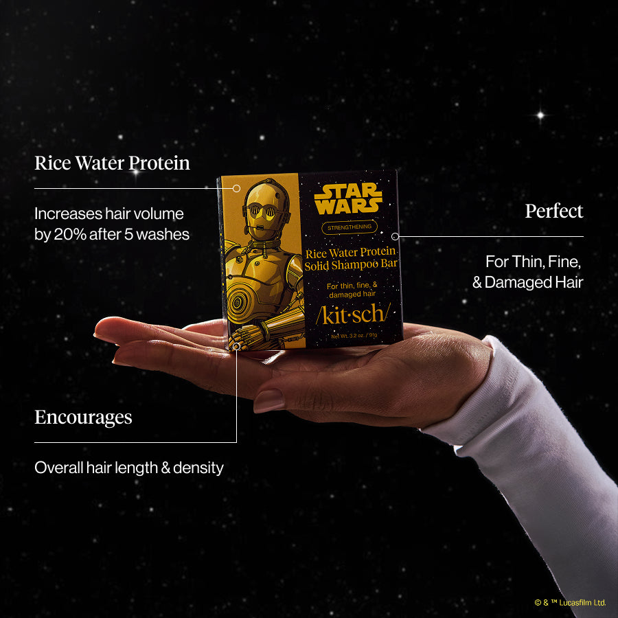 Star Wars™ &amp; Kitsch Rice Water Protein Strengthening Solid Shampoo - C-3PO